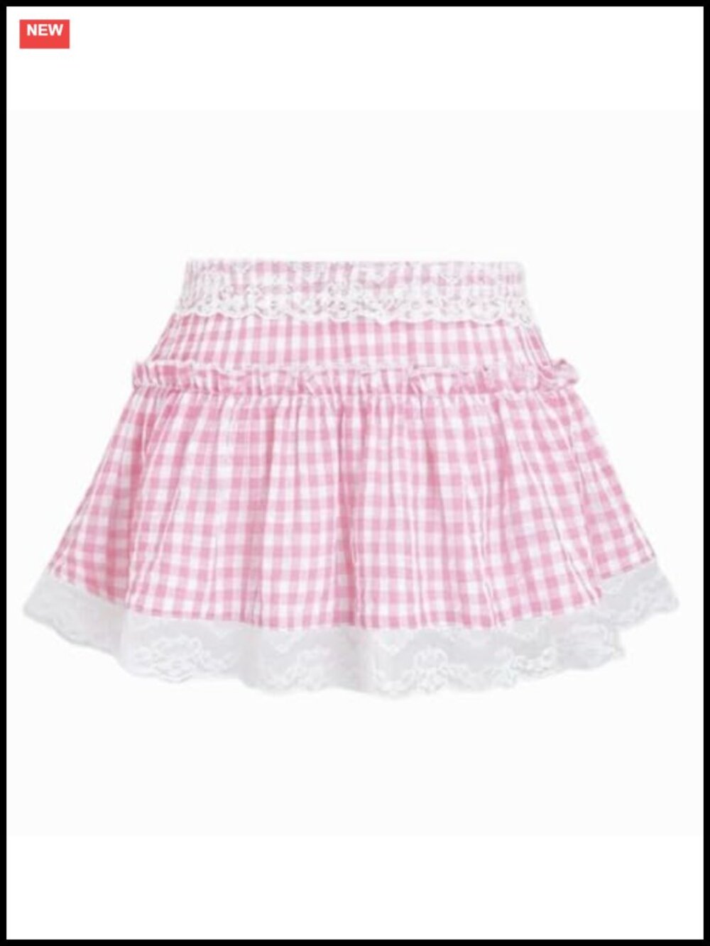 Women's Gingham Pleated Mini Skirt Y2K Ruffle A-Line Dorothy Cosplay